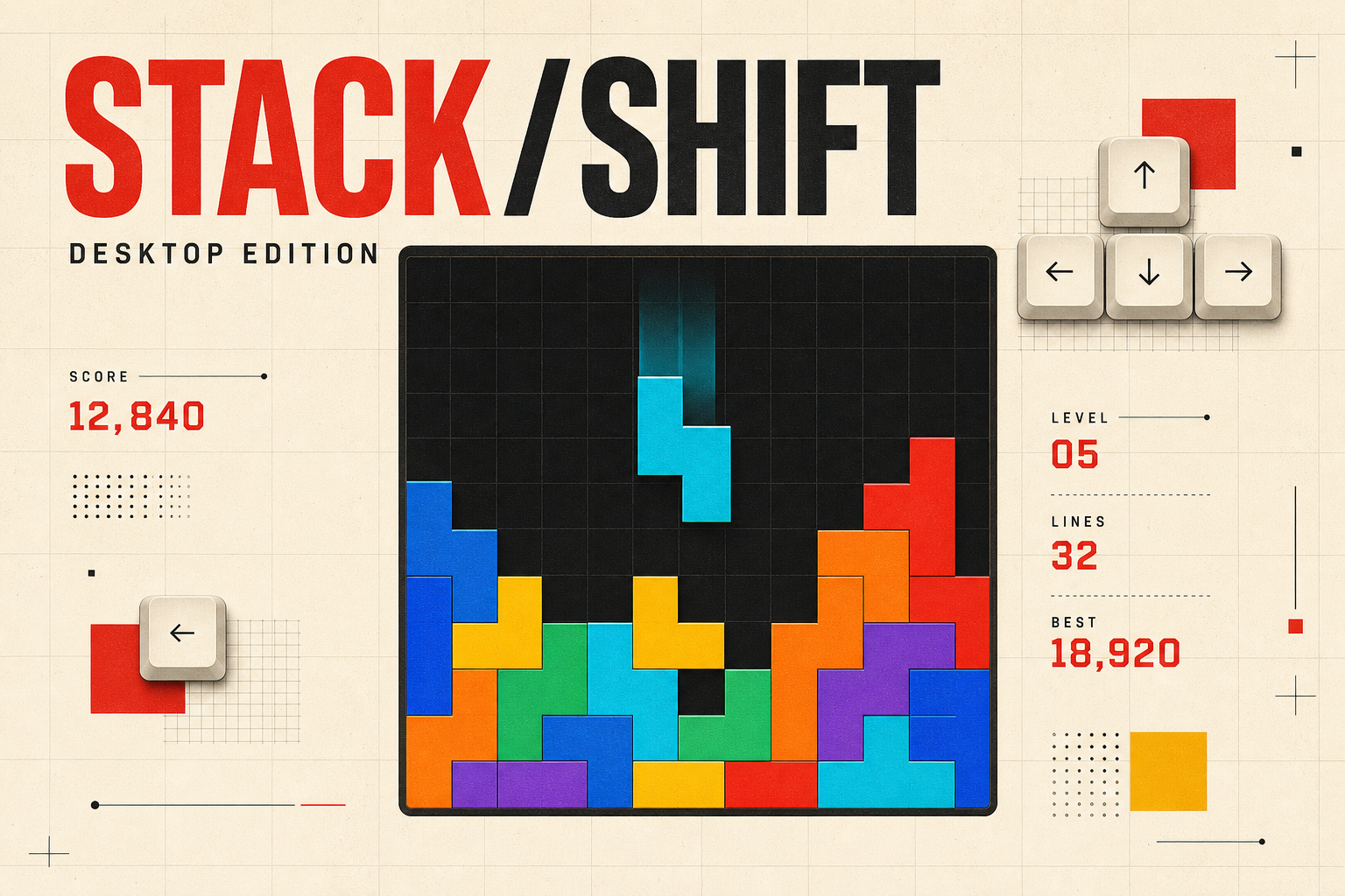Stack Shift falling-block game board